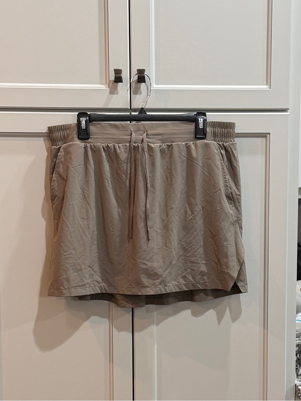 all in motion Taupe Cotton Drawstring Skort